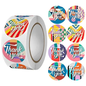 500 adet Renkli Teşekkür Ederim Çıkartmalar Yapışkanlı Teşekkür Ederim Çıkartmalar Etiketleri Pişirme Ambalajı, Zarf Mühür, Küçük İşletme Etiketi