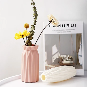 Ev Basit Plastik Vazo İskandinav Küçük Taze Saksı depolama şişesi Çiçekler için Modern Ev Oturma Odası Dekorasyon Süsler