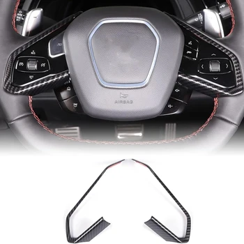 Direksiyon düğme kapağı Araba direksiyon Aksesuarları ABS Karbon Fiber Chevrolet Corvette İçin C8 2020-2023