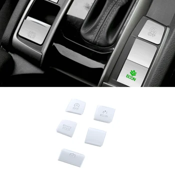 Honda Civic 2016 için 2017 2018 2019 2020 2021 Oto Araba Merkezi Konsol düğme kapağı Dekoratif Vites Anahtarı Pencere elektrik düğmesi çıkartması