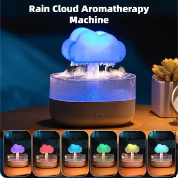 Difüzör masaüstü nemlendirici renkli ışık ile USB uçucu 7 renk ışıkları yağmur damlası ultrasonik Aroma yağı araba temizleyici aromaterapi