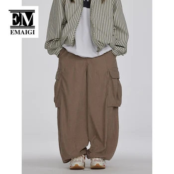 Cityboy Kadife dökümlü pantolon Erkekler Harajuku Streetwear Moda Gevşek Rahat Geniş Bacak Kargo Pantolon Kadın Erkek harem pantolon