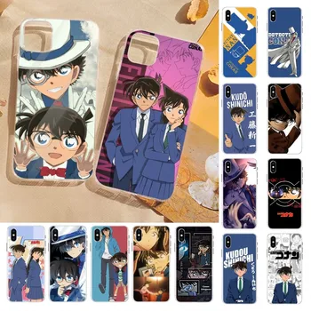 Dedektif Conan Anime telefon kılıfı için iPhone 15 8 7 6 6S Artı X SE 2020 XR XS 14 11 12 13 Mini Pro Max Mobil Durumda