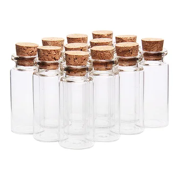 20 Adet Şişeler Şişeler Mini Cam mantarlı şişe Tıpa Dilek Şişeleri, Düğünler İçin, Kreasyonlar Ve Süslemeler(10Ml )