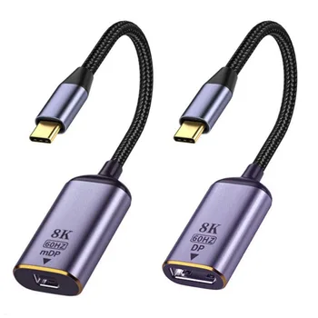 CY USB4 USB C Tipi C Kaynağı Erkek DP ＆ Mini DP Displayport Dişi Kablo Ekran 8K 60HZ UHD 4K Monitör Ekran Adaptörü