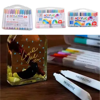 İşaretleyici seti Renkli Çizim kalemleri Çocuklar İçin Su Geçirmez Pürüzsüz Parlak Güvenli Çocuklar Boyama İşaretleyiciler Seti Seramik Tuval Taş Cam