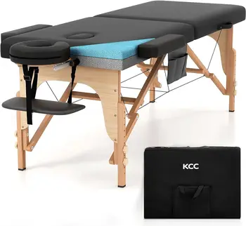 KCC Bellek Köpük Masaj Masası Premium Taşınabilir Katlanabilir masaj yatağı Yüksekliği Ayarlanabilir, 84 İnç Uzun 28 İnç Geniş Ev Salon S