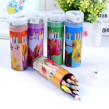12 Renk Kalem Seti Kısa Boyama kalemlik Renkli Kalemler İle Çocuk Küçük Hediye Ödülleri