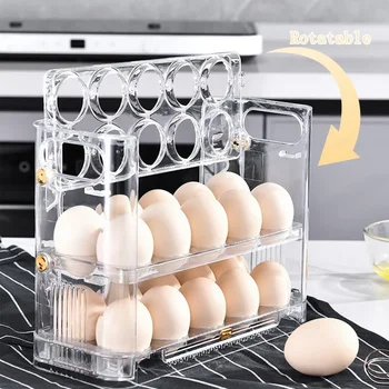 Mutfak 30 Kutuları Depolama Can Katmanlar Yeni Yumurta Üç Organizatör Kutusu Olabilir Gıda Buzdolabı Geri Dönüşümlü Konteynerler Tepsi