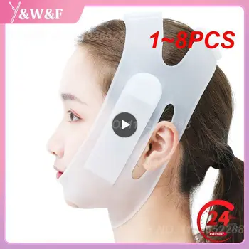1 ~ 8 ADET Yeni Nano Silikon Maske Kaldırma V Hattı Şekli Yüz Germe Yüz Bandaj Maskesi Yanak Çene Boyun Kullanımlık Maskeleri Yüz Cilt