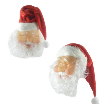 1 ADET Noel Baba şapka maske yaratıcı Noel hediyeleri Unisex Noel dekorasyon malzemeleri giyinmek