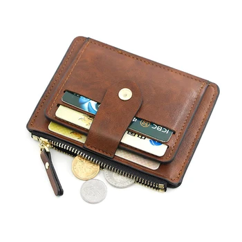Küçük Moda Kredi kimlik kartı tutucu İnce deri cüzdan Para Cebi ile Adam Para Çantası Durumda Erkekler için Mini Kadın İş Çanta