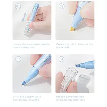 Vurgulayıcı Kalem İşaretleme için Anahtar Noktaları Glitter Vurgulayıcı Kalem Dayanıklı Macaron Renk Vurgulayıcı Kalemler Kırtasiye Öğrenciler için