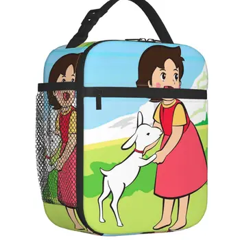 Heidi Ve Küçük Keçi Yalıtımlı yemek taşıma çantası Karikatür Alps Kız Anime Termal Soğutucu Gıda yemek kabı Açık Kamp Seyahat