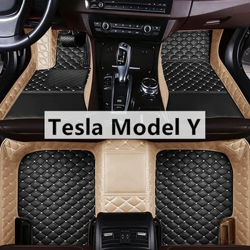 Yeni Moda İçin Özel Araba Paspaslar Tesla Modeli Y 2021 -2023 Yıl Ayak Coche Aksesuarları Otomatik Renk Eşleştirme