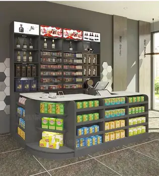Kasiyer dükkanı küçük modern basit bar süpermarket bakkal tütün ve likör dolabı kombinasyonu