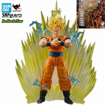 Orijinal BANDAI S. H. figuarts Süper Saiyan Son Goku ö. GDM Anime aksiyon figürü oyuncakları dragon topu Olay Özel PVC Modeli Noel Hediyesi