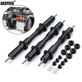 AXSPEED Siyah Metal Güçsüz Arka Aks 133.5 mm 155mm 182mm için 1/14 Tamiya RC Römork Traktör Kamyon Araba Yükseltme Parçaları