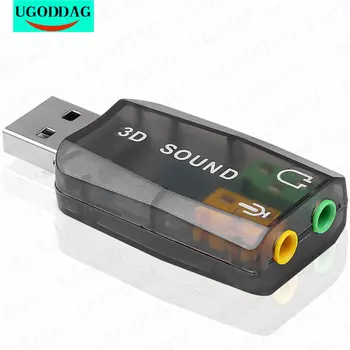 5.1 Sanal Harici USB Ses Kartı Ses Adaptörü 3D USB 3.5 mm MİC Hoparlör Kulaklık Arayüzü Dizüstü PC İçin