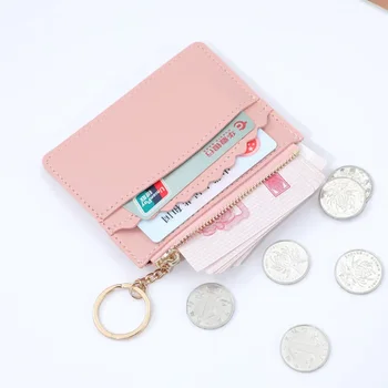 Yeni kart çantası bozuk para cüzdanı Fermuar mini çanta Kız Öğrenci Sikke depolama Dalgalı dantel anahtarlık patlayıcı sadelik