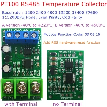 1CH 500 Santigrat PT100 RTD Termokupl Santigrat Fahrenheit Geniş RS485 Sıcaklık Ölçümü Modbus RTU Kurulu Sensörü Modülü