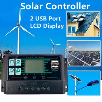 150A güneş şarj kontrol cihazı MPPT Regülatörü PWM Çift USB PV Paneli Siyah Denetleyici güneş paneli bataryası Regülatörü Bağlantı Noktası lcd ekran