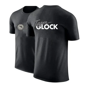 Glock Mükemmellik Çekim 2023 Moda O-boyun Erkek T-Shirt Yaz Rahat Kısa Kollu Baskılı Spor Gevşek Nefes Streetwear