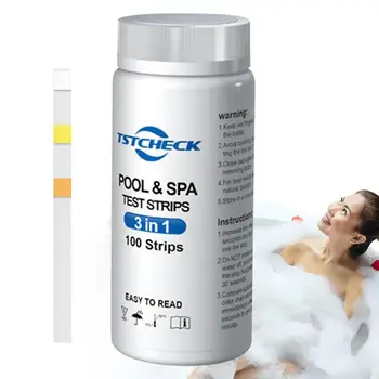 Havuz Test Şeritleri 100 adet 3 İn 1 Su Şeritleri Testi 3 İn 1 Spa Test Malzemeleri Hızlı ve Doğru Sonuçlar Alkalinite Sertlik Siyanürik