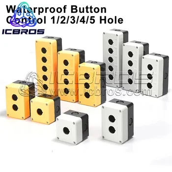 HB2 Su Geçirmez Düğme Kontrolü 1 2 3 4 5 Delik Endüstriyel Anahtarı Gösterge ışığı, plastik Acil Durdurma Kutusu, 22mm HB2-B6 HAL-B02