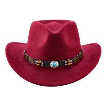 Kadınlar ve Erkekler için Şık Boncuklu Trim Bohem Kovboy Şapkası-Süslü Elbise Tasarımlı Şık Dış Mekan Güneş Şapkası