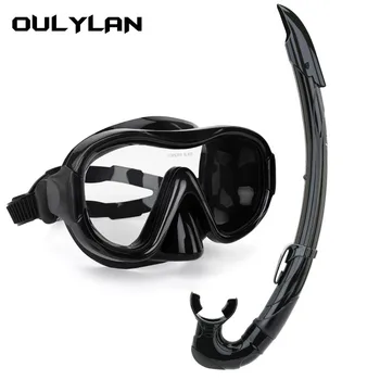 Oulylan Profesyonel şnorkelli dalış maskesi ve Şnorkel Gözlük Gözlük Dalış Yüzme Kolay Nefes Tüpü Seti Şnorkel Maskesi