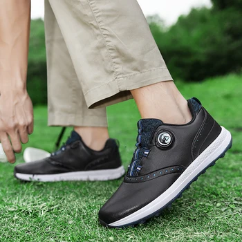 Profesyonel golf ayakkabıları Erkekler için Kaymaz spor ayakkabı Erkek Büyük Boy 47 Golf Eğitim Adam Tasarımcı Deri yürüyüş ayakkabısı Erkek