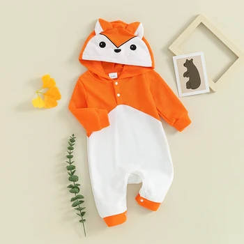 Erkek bebek Kız Hayvan Kostüm Tulum noel kıyafeti Hoodie Romper Bulanık Örme Sıcak Sonbahar Kış Giysileri