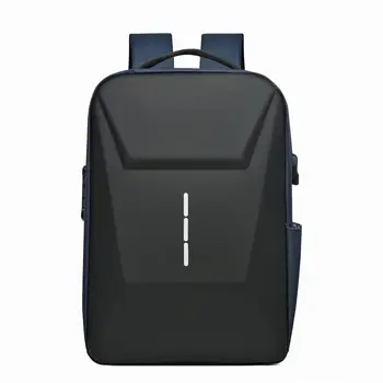 Erkek laptop sırt çantası plastik sert çanta bilgisayar çantası erkek iş su geçirmez sırt çantası USB şarj portu ve şifreli kilit