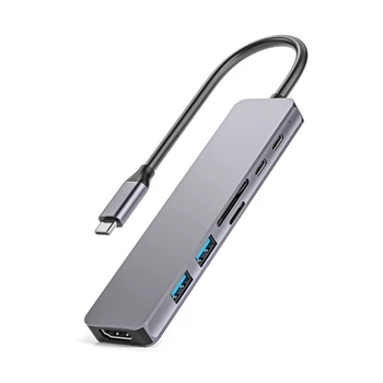 Yüksek hızlı USB C Hub ile USB3.0, kart okuyucu Multiport Tipi C Adaptörü USB C Dişi Bağlantı Noktası 480Mbps Veri Aktarımı için