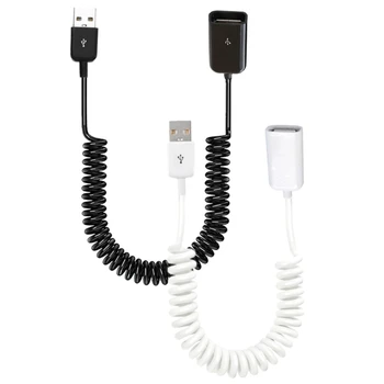 Gerilebilir USB 2.0 Erkek Kadın Spiral Sarmal Kablo Kolay Cihaz Uzatma Dropship