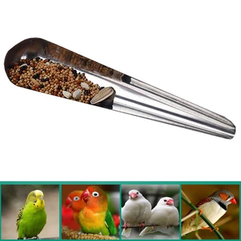Kuş Besleme Kaşıkları Beslemek için Kafes Paslanmaz Çelik Kaşık Metal Tavuk Yemi Genç Kuşlar Tiryakisi