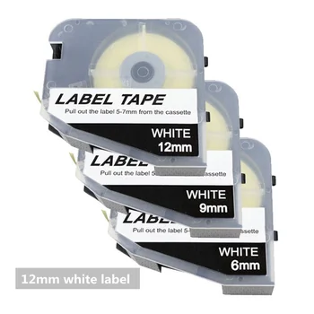 10PK Kaset Etiket Bantları lm-412w (12mm X 8m)beyaz Mürekkep yazıcı şeridi Etiket LMARK Elektronik Yazı Makinesi lk-320p