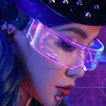 Moda Serin Aydınlık Dekoratif Gözlük Unisex Kadın Erkek Neon Dekorasyon LED Güneş Gözlüğü DJ Dans Müzik Rave Parti