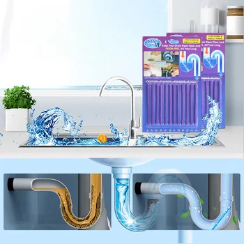 12 / set mutfak yağı Dekontaminasyon Çubukları Tuvalet Küvet tahliye temizleyici Kanalizasyon Temizleme Çubuğu Uygun mutfak gereçleri Aksesuarları