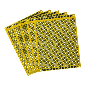 5 ADET PCB kartı Sarı Çift taraflı Kurulu 7 * 9CM PCB DİY Evrensel Devre Kartları