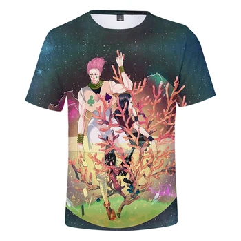 Fantezi Çizgi Roman Hunter X Hunter Hisoka 3D Baskı T-shirt Erkek Kadın Moda Kişilik 3D Baskı Hisoka Anime T Shirt
