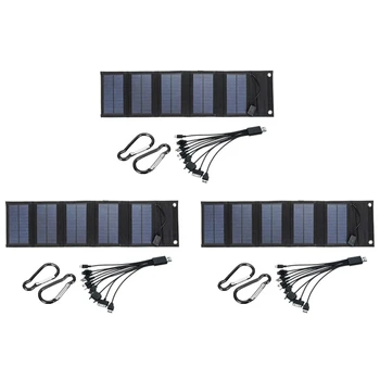3X70 W Katlanabilir USB güneş PANELI Güneş Pili Taşınabilir Katlanır Su Geçirmez güneş panelı Şarj Cihazı