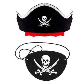 Cadılar bayramı Partisi Sahne Korsan Kostüm Aksesuarları Kafa Bandı EyePatch Evrensel Korsan Başlığı Gözlük Yenilik Şapkalar