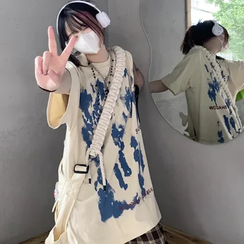 Y2k Streetwear Kısa Kollu Gömlek Kadın Yaz Grunge Harajuku Moda Rahat Pamuk Büyük Boy vintage tişört Tops