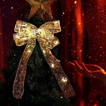 40 LED 4M Noel Şerit yaylar LED ışıklı yılbaşı ağacı Süsleri Çift Katmanlı Peri ışık zinciri Yeni Yıl Garland Navidad