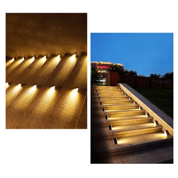 LED güneş merdiven lambası Su geçirmez güneş peyzaj ışığı sıcak ışık Açık Avlu Duvar lambası indüksiyon ışık 2 Adet