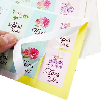 80 Adet/grup Vintage Çiçek Tasarım Etiket Etiketleri Yaratıcı Kağıt Çıkartmalar Teşekkür Ederim Mühürler Hediyeler İçin DIY hediye
