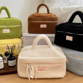 Mektup Peluş Kozmetik Çantası Moda Fermuarlı saklama çantası Seyahat Çantası Çanta Tuvalet Organizatör Makyaj kılıf çanta Seyahat
