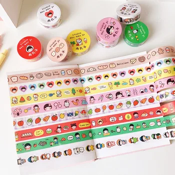 Japon Taze Sevimli Scrapbooking Yırtılabilir Washi Bant DIY dekorasyon kağıdı Sticker Kırtasiye Öğrenci Karikatür Kız Maskeleme Bandı